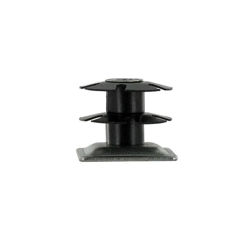 Double Star Threaded Caster Insert In Heat Treated Steel For One And One Quarter Inch Square Tubing Fits Sixteen To Eighteen Gauge
