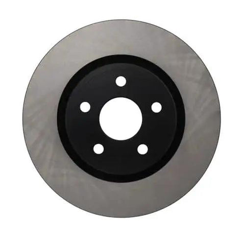 Centric Premium front brake rotor with silver disc and black center hub, five-lug pattern