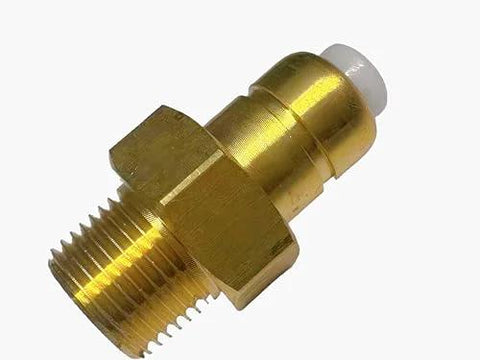 Brass thermal relief valve, 3/8-in NPT threads for pressure washer pump, Amazon brand.