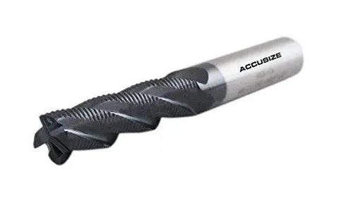 Half Inch TiAlN Cobalt Roughing End Mill M42 8 Percent Cobalt With Half Inch Shank And Two Inch Flute Length Four Flute Coarse Tooth Perfect For Profiling And Shallow Slots In Hard Materials Accusize Industrial Tools