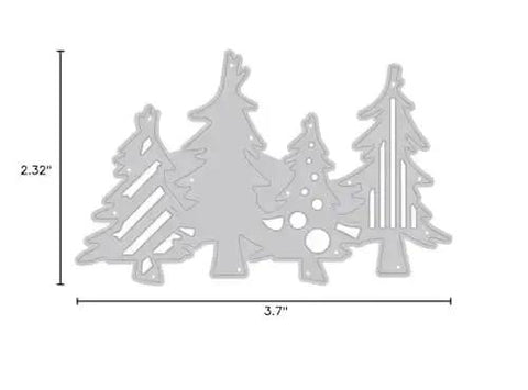 Christmas Tree Die Set For Card Making And Scrapbooking, silver metal cutting die, 94x59mm, for paper craft and album decor.