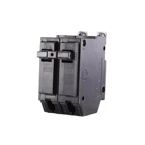 THQB2120 2-Pole Miniature Circuit Breaker, Single Unit, 20A, 120/240 VAC, 10 kA Interrupting Capacity, black housing, bolt-on