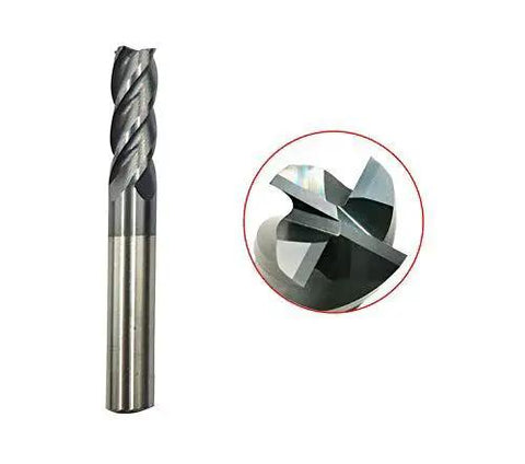 Five Piece Carbide Square End Mill Set In 1/4, 3/8, 1/2, 5/8, And 3/4 Inch Sizes, 4 Flute, Single End, AlTiN Coated close-up image