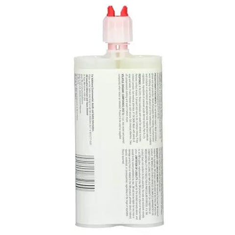 Two-Part Fast Cure Clear Epoxy Adhesive DP100, 200 mL Duo-Pak, detailed side view showing label and dual dispenser nozzle.