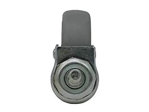 Front view of 3 Inch Threaded Stem TPR Caster With 110 Lb Load Capacity, Gray TPR Wheel On Black Polypropylene Hub, Ball Bearing Swivel.