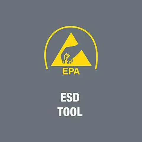 ESD tool symbol indicating electrostatic discharge protection, EPA compliant, for safe electronics handling and assembly.
