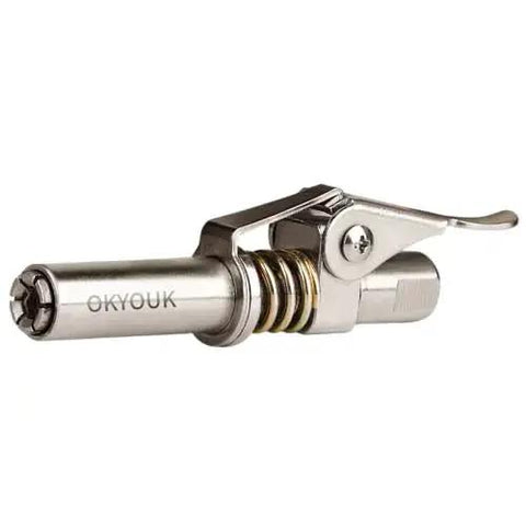 Worlds Smallest Grease Gun Coupler For Tight Spaces With 0.53 Inch Diameter High Pressure Quick Release Tip Fits All 1/8 NPT