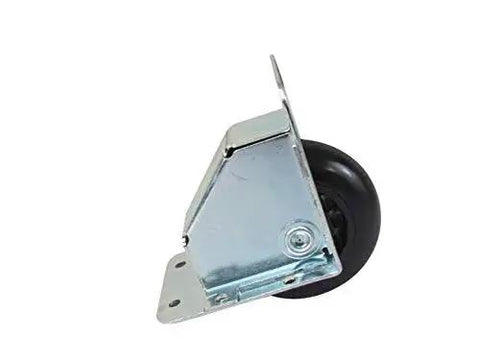 Side view of Medium Recessed Tilt Caster Housing With 2.75 Inch Diameter Polyurethane Wheel Ball Bearings 100 Pound Capacity Zinc Finish 16 Gauge Steel