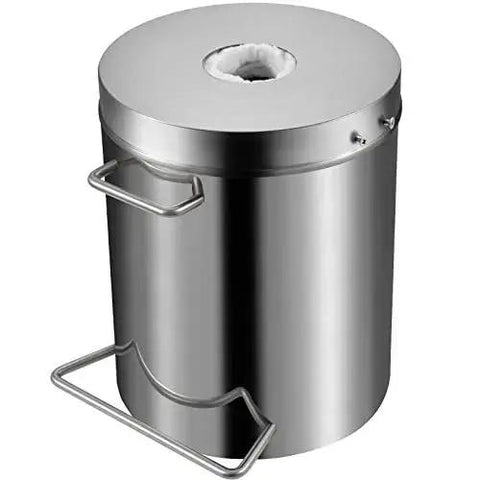 Front view of Large Capacity Propane Melting Furnace Kit For Foundry And Blacksmithing with dual handles and stainless steel design