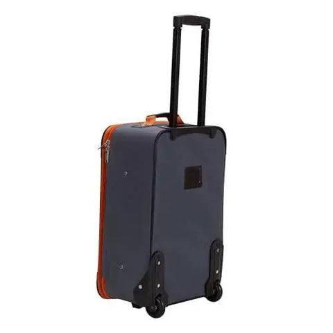 Expandable Softside Upright Luggage Set In Charcoal, 2 Piece With 20 Inch Upright And 14 Inch Tote, Inline Skate Wheels