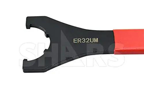 ER32 Slotted Collet Chuck Spanner Wrench, 250mm Length, 45mm Open, Red Finish, CNC Milling Tool close-up