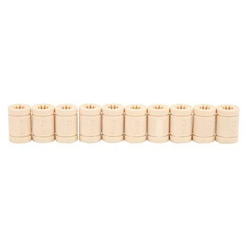 10 Pieces LM8UU Plastic Linear Bushings For 3D Printers, Smooth Sliding Bearings For 8mm Rails, Durable RJMP Replacement Parts