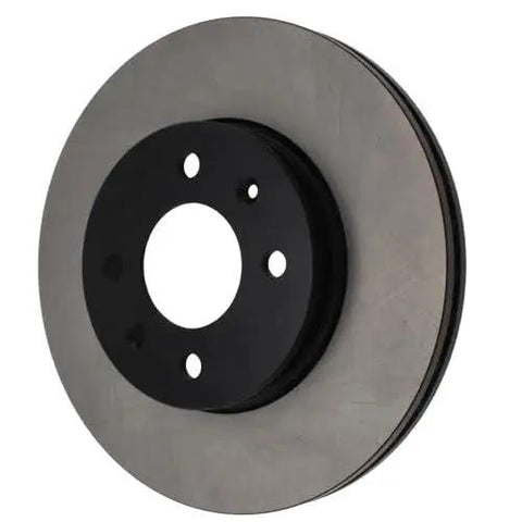 Front view of Centric Premium front brake rotor with black center hub and four mounting holes