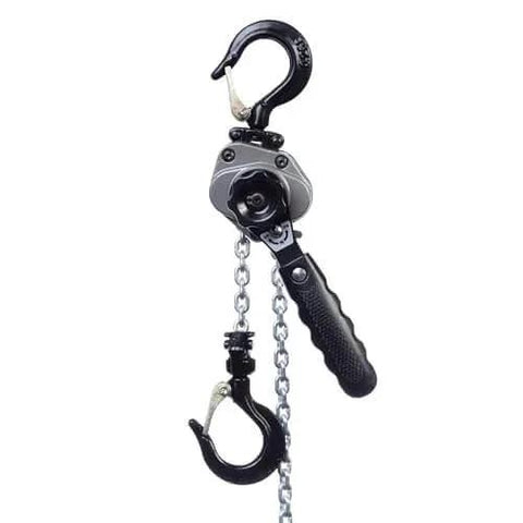 Compact Lever Hoist One Quarter Ton With Ten Foot Lift, Lightweight Yet Strong For Confined Areas, Double Pawl Brake, Alloy Hooks