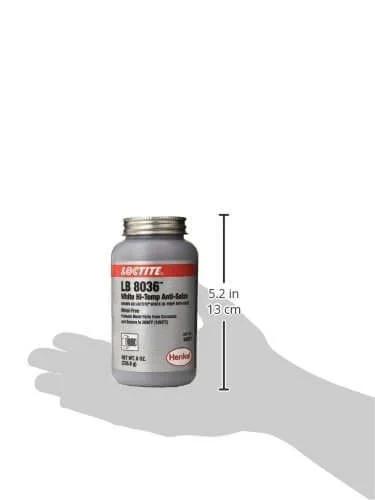 White Hi Temp Anti Seize Lubricant LB 8036 shown in 8 oz brush top can