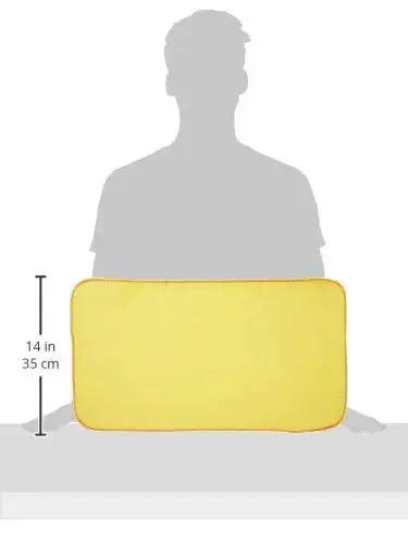 Yellow Flannel Dust Cloths 13 X 24 Inches, 100 Percent Cotton, fully hemmed, displayed with size reference, ideal for auto detailing.