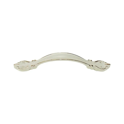 Zinc Alloy Cabinet Handles And Drawer Knobs Set 2.5 Inch Hole Centers White Finish Corrosion Resistant Hardware Front View