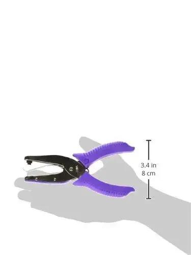 Diamond Shape Manual Hand Hole Punch Handy With Ergonomic Grips One Quarter Inch Hole Six And A Half Inch Long Clipping Receptacle