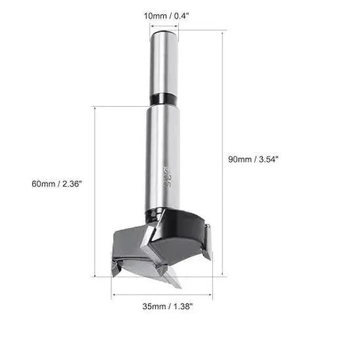 Heavy Duty Tungsten Carbide Hole Opener Drill Bit For Hinge Boring In Woodworking 35mm Smooth Clean Cuts No Tear Out