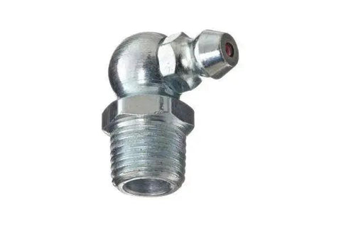 Metric Grease Fittings Set, 60 Piece Pack For Your Rig, M6 X 1 Straight And 90 Degree Angles, Silver finish fitting close-up