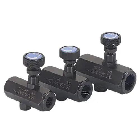 Hydraulic Flow Control Valve One Half Inch NPT Throttle Check Valve Carbon Steel 3000 PSI for water oil gas with needle valve trio
