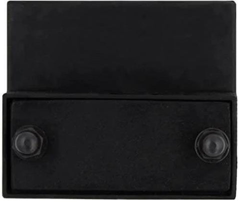 Close-up of Black Antique Sliding Barn Door Roller Kit With Floor Guide And Door Stoppers Screws And Anti Jump Block showing a heavy-duty component.