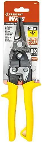 9-3/4 Inch MetalMaster Compound Action Snips For Straight Left And Right Cuts With Yellow Ergonomic Handles, Precision Molybdenum Blades