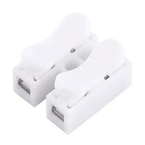 Heavy Duty 100 Piece Two Pin Push Wire Terminal Block Kit 10A 220V White Spring Clamp Quick Wire Connector For Fast Plug And Play Installations