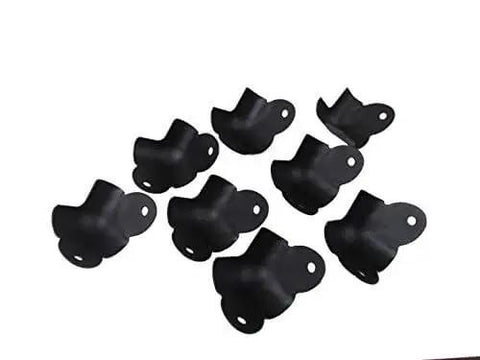 2-Leg Amp And Cabinet Corner Brackets In Textured Black Powder Coat, 18 Gauge Steel, Two Mounting Holes Each 0.18 Inch Diameter, Set Of 8