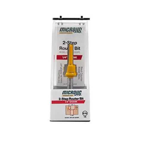 Half Inch By Fourteen Inch Two Step Plunge Router Bit With One Quarter Inch Shank for Zeroplay and Matchfit hardware, packaged view