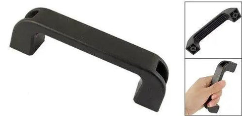Black Plastic Rectangular Pull Handle For Doors And Cabinets 5.9 Inch Overall Length With 5.2 Inch Center To Center Mounting