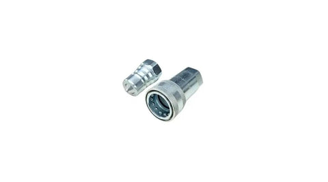 Hydraulic Quick Connect Set AG ISO 5675 Pioneer Style Pro Grade Couplers Three Quarters Inch NPT Threads With Red Dust Caps Included