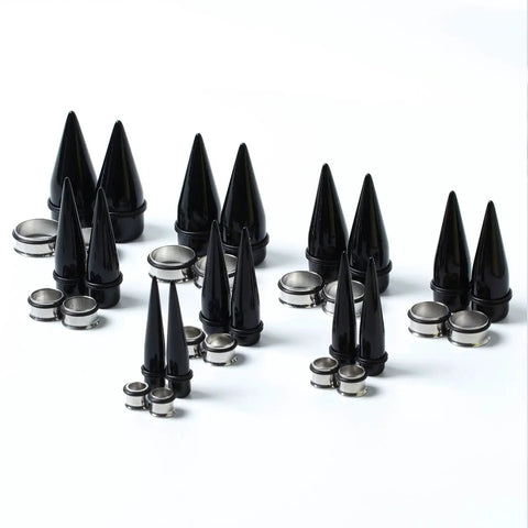 Essential 32 Piece 00G Ear Stretching Kit With Surgical Steel Tapers Tunnels And Acrylic Plugs For 1 Inch Gauge CABBE KALLO