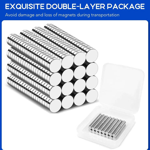 320 Pcs Small Neodymium Magnets 6x2mm Rare Earth Magnets For Whiteboards Office And School Crafts in protective case