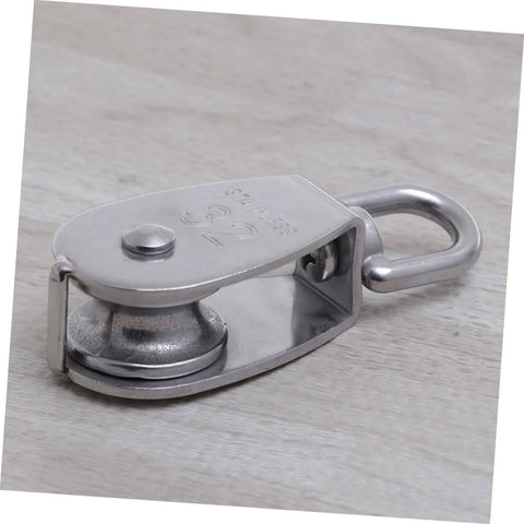 32mm Stainless Steel Swivel Single Sheave Pulley Roller for Rope Wire and Cable Lifting Heavy Duty Design for Rigging