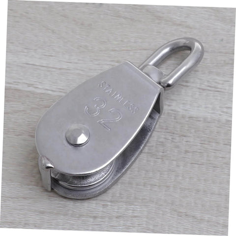 32mm Stainless Steel Swivel Single Sheave Pulley Roller for Rope Wire and Cable Lifting Heavy Duty Design for Rigging
