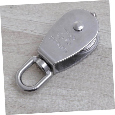 32mm Stainless Steel Swivel Single Sheave Pulley Roller for Rope Wire and Cable Lifting Heavy Duty Design for Rigging