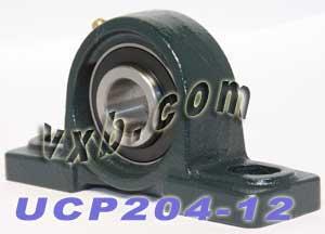 3/4 Bearing UCP204-12 + Pillow Block Cast Housing Mounted Bearings - VXB Ball Bearings