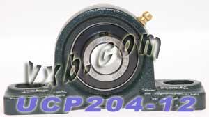 3/4 Bearing UCP204-12 + Pillow Block Cast Housing Mounted Bearings - VXB Ball Bearings