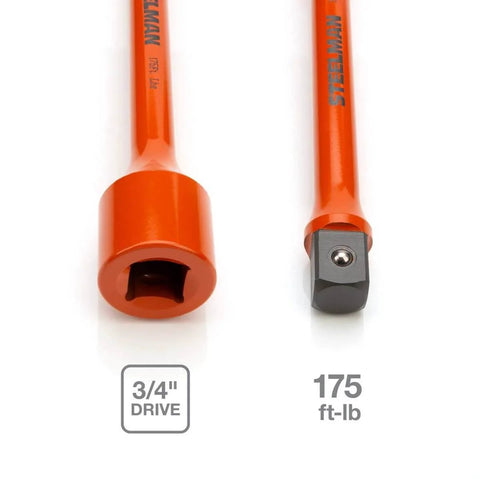 3/4-inch Drive, 175 ft-lb Torque Limiting Impact Extension, Calibration-Free, Orange, close-up view