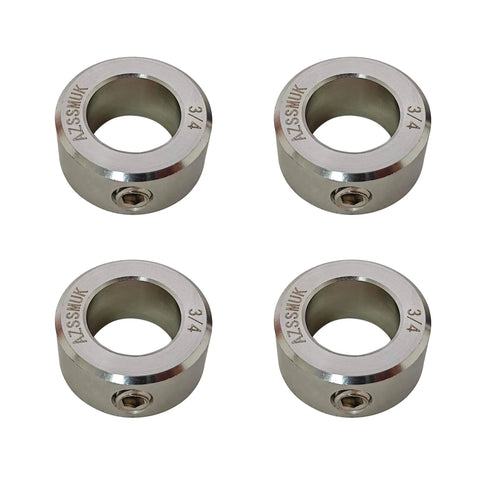 ✝️ 3/4" Bore Stainless Steel Axle Shaft Collars w/Set Screw,4-Piece heavy duty stainless pulley wheel for lifting and rigging systems
