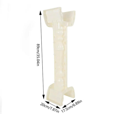 Two 35 Inch Balustrade Molds For DIY Concrete Casting, Roman Column Style Balcony Fence Molds, white plastic, side view