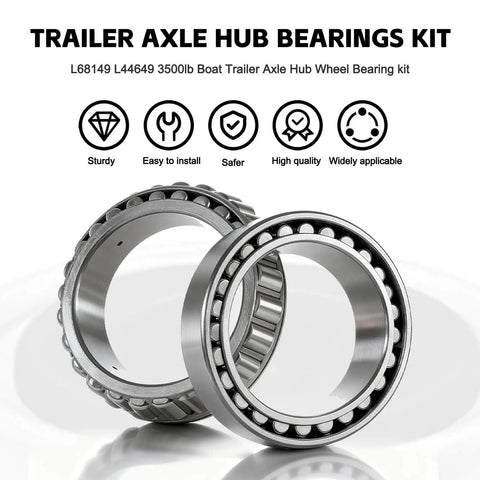 Two Pack 3500lb Trailer Wheel Bearing Kit For One And Three Eighths To One And One Sixteenth Inch Tapered Axles EZ Lube Spindle 84