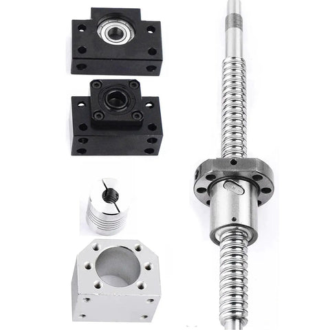 350mm Ball Screw SFU1605 with 16mm diameter, nut, and BK12 BF12 supports for CNC machines, DIY kits, and 3D printers.