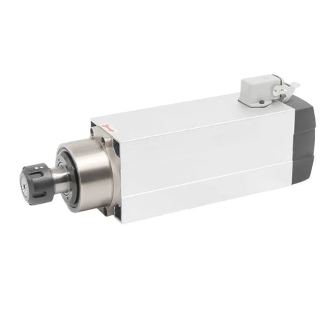 3.5KW ER25 Air Cooled Spindle Motor With Ceramic Bearings, Square Type For CNC Milling Machines, 380V, side view