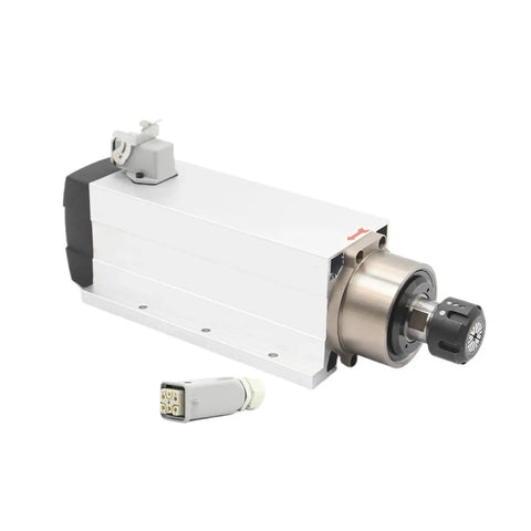 3.5kW ER25 Air Cooled CNC Spindle Motor With 4 Ceramic Ball Bearings 220V 380V 0.01mm Precision Square Spindle With Flange