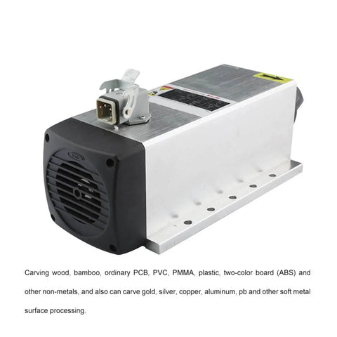Air Cooled Spindle Motor 3.5KW ER20 Square Spindle With Mounting Flange 220V 12A for CNC Routers and Milling Machines