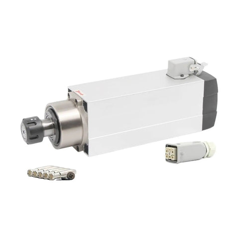 3.5KW ER25 Air Cooled Spindle Motor For CNC Milling Engraving With Optional Flange 220V shown with bearings and connector
