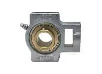 Front view of 35mm set screw wide single-row ball bearing insert, zinc housing with nickel-plated inner ring, replacement UCST207NPMZ2 style.