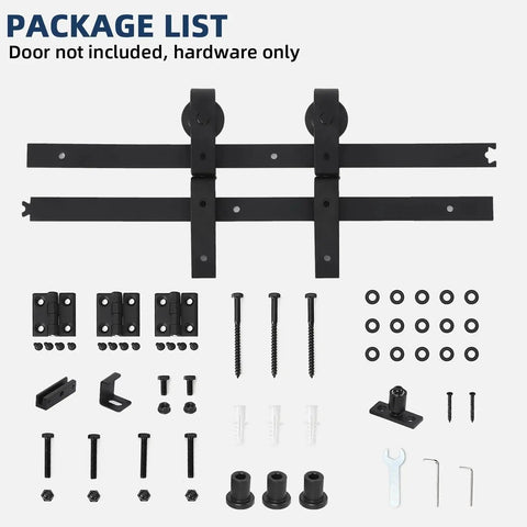 36 Inch Bifold Sliding Barn Door Hardware Track Kit For Two 16 Inch Bi Fold Closet Doors Heavy Duty Steel Rails components